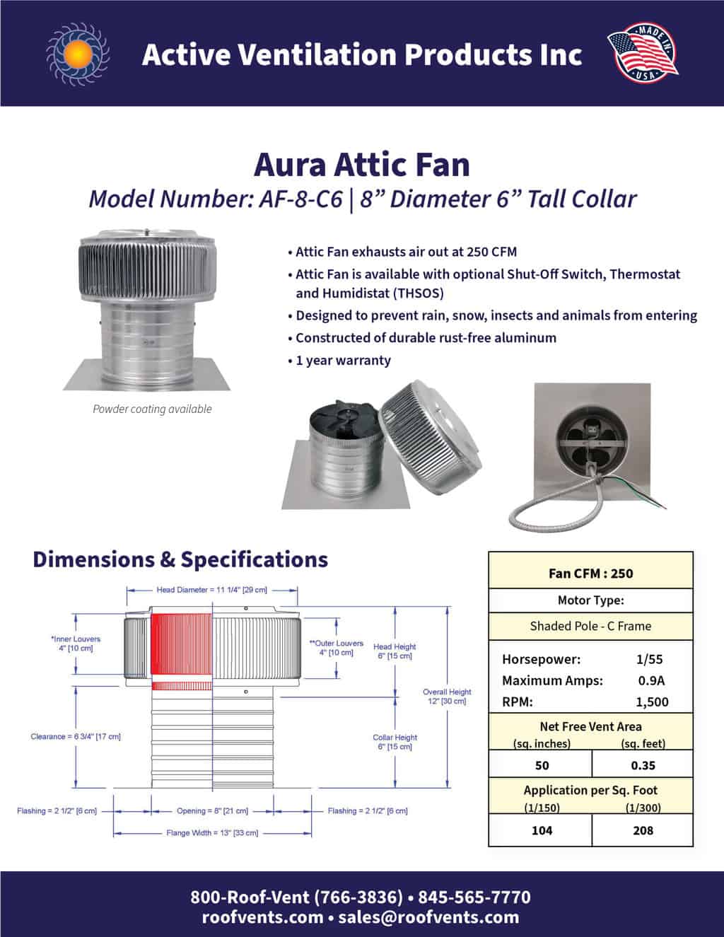 AF-8-C6-brochure An Exhaust Attic Fan