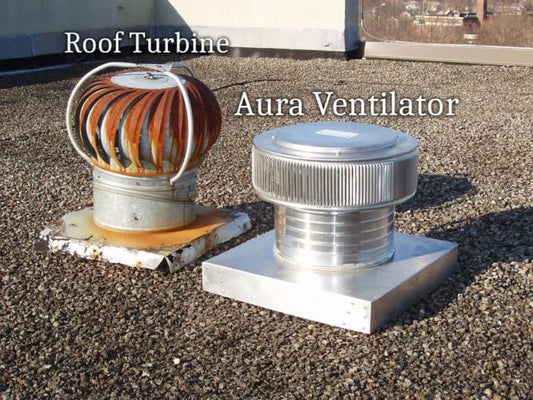 Roof Mounted Wind Turbine Vents versus Aura Gravity Ventilators