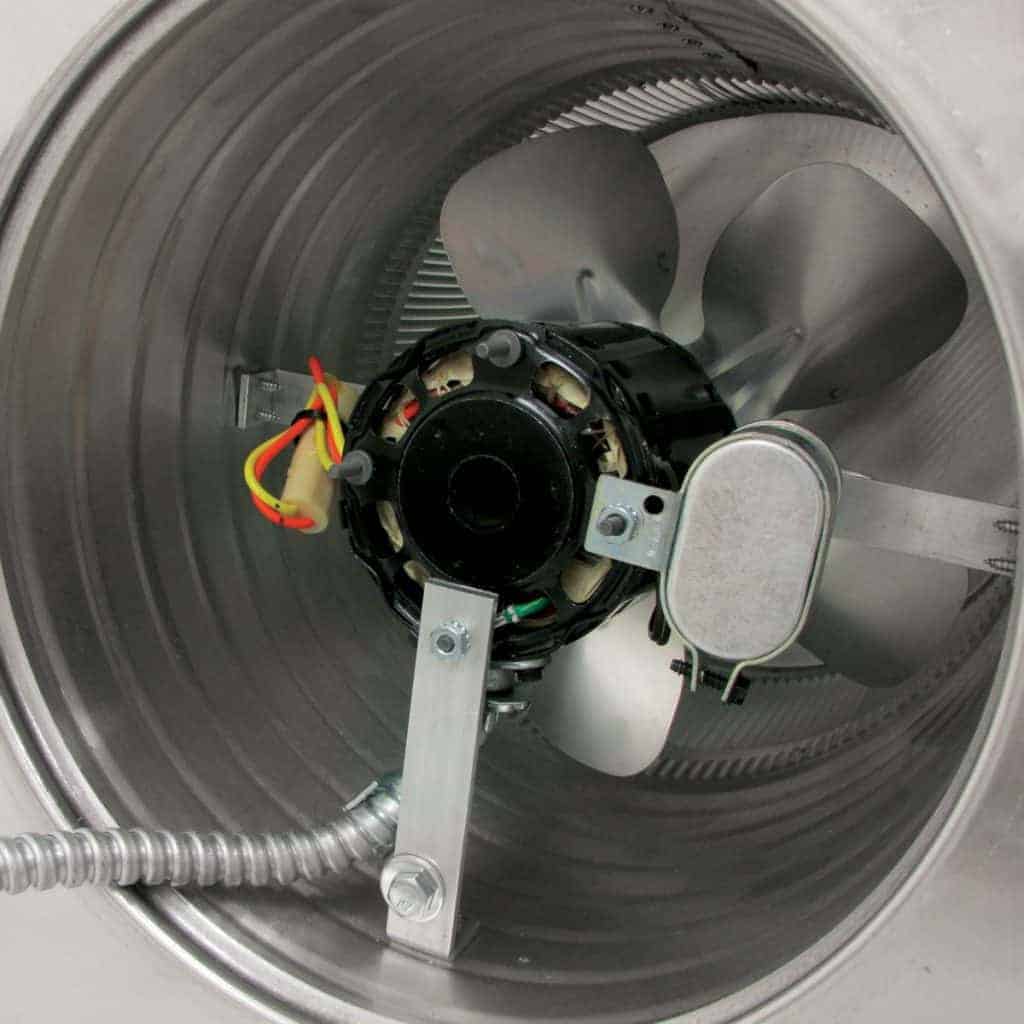 Model AF-10-C8 | Aura Fan | 10" Diameter | 8" Tall Collar | Flat Flange | CFM: 500