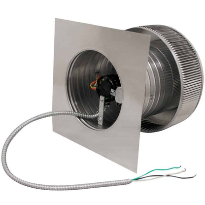 Model AF-10-C8 | Aura Fan | 10" Diameter | 8" Tall Collar | Flat Flange | CFM: 500