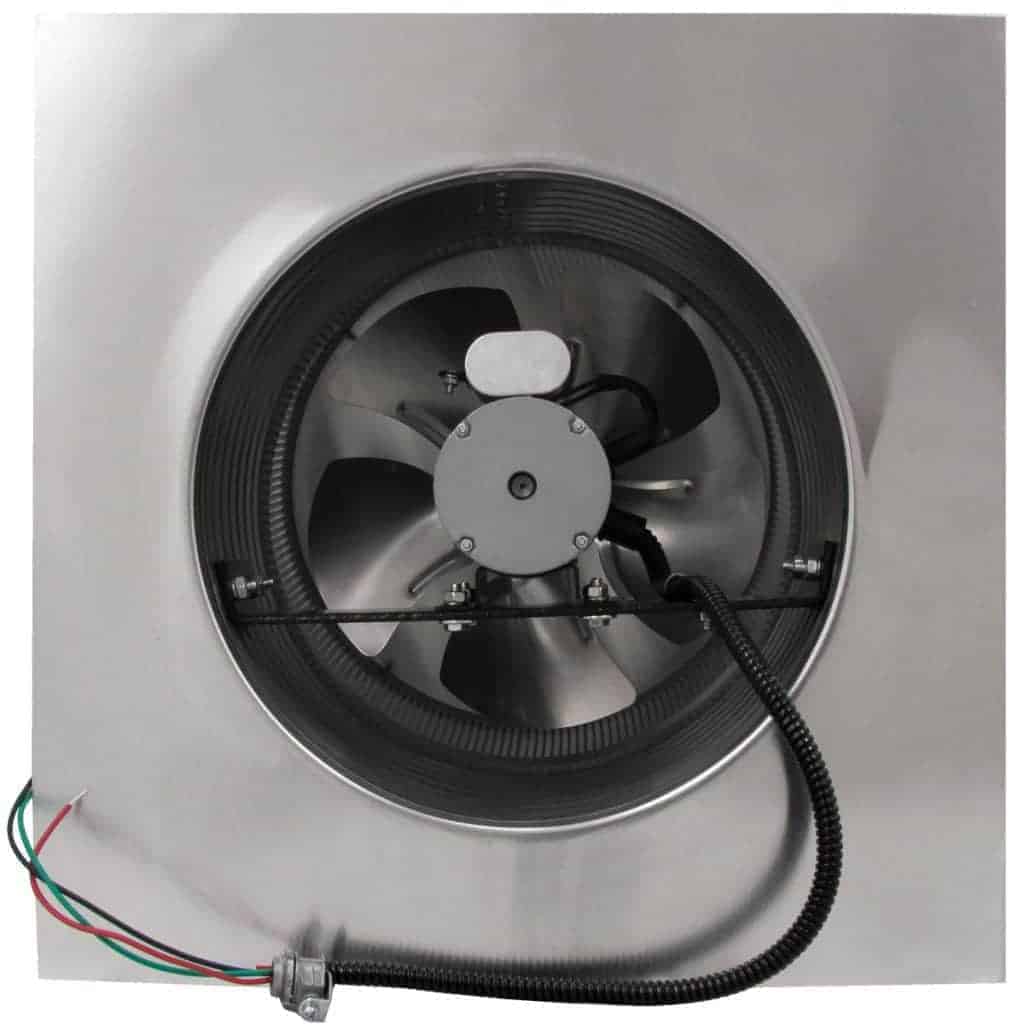 Model AF-12-C8 | Aura Fan | 12" Diameter | 8" Tall Collar | Flat Flange | CFM: 800