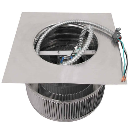 Model AF-8-C4 | Aura Fan | 8" Diameter | 4" Tall Collar | Flat Flange | CFM: 250