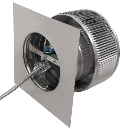 Model AF-8-C4 | Aura Fan | 8" Diameter | 4" Tall Collar | Flat Flange | CFM: 250