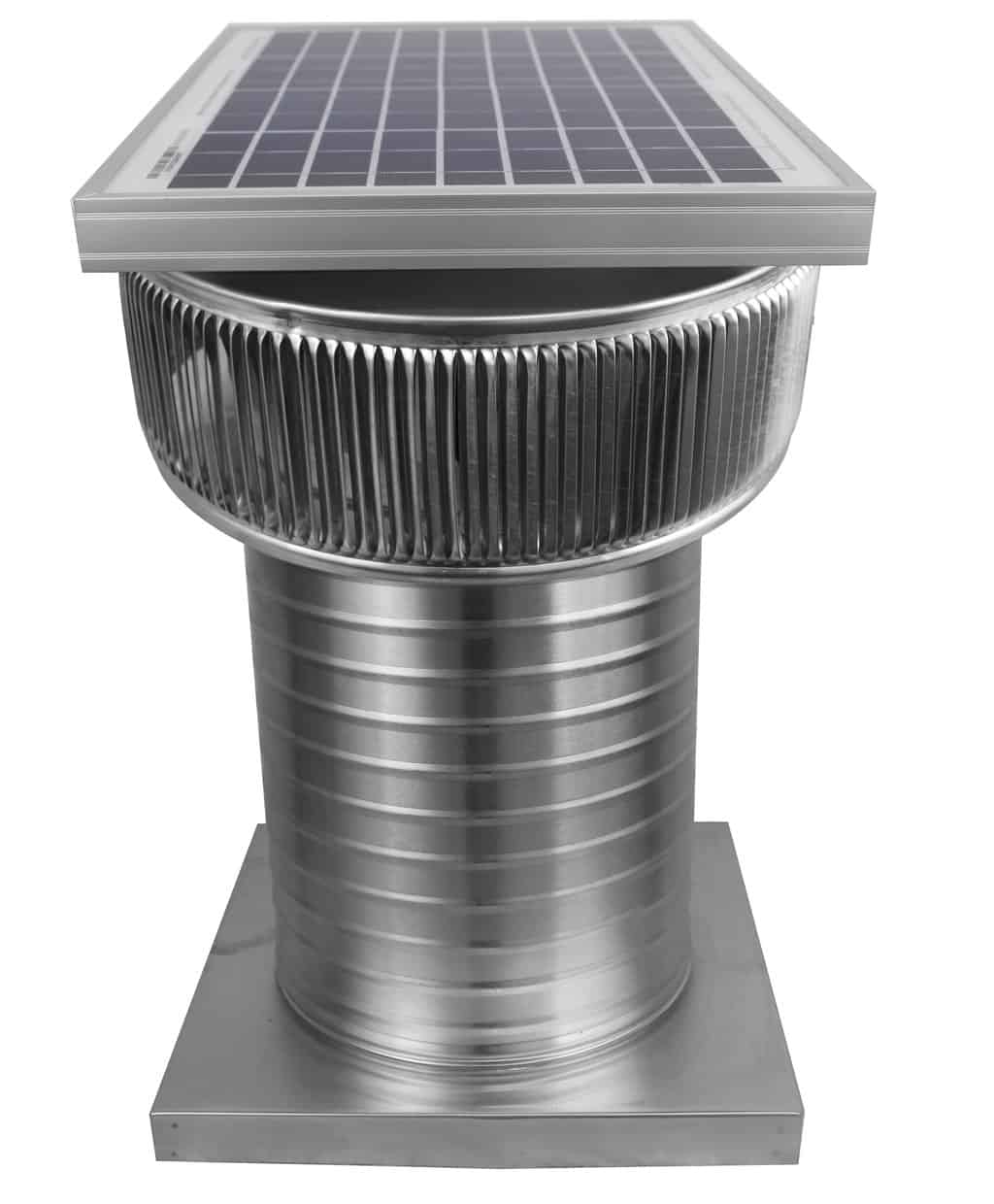 Aura Solar Exhaust Fan 524 CFM | 10" Diameter | 12" Tall Collar  | Curb Mount Flange