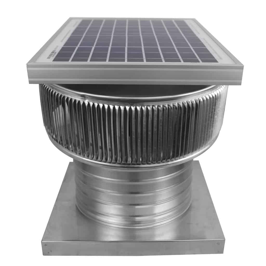 Aura Solar Exhaust Fan 524 CFM | 10" Diameter | 6" Tall Collar  | Curb Mount Flange