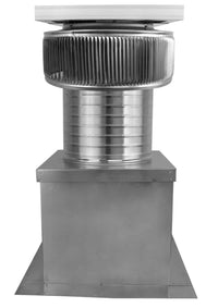 Aura Solar Exhaust Fan 524 CFM | 10" Diameter | 8" Tall Collar | Curb Mount Flange - Active Ventilation Products