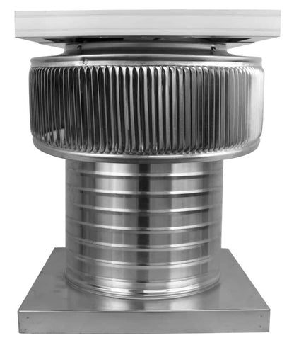 Aura Solar Exhaust Fan 524 CFM | 10" Diameter | 8" Tall Collar  | Curb Mount Flange