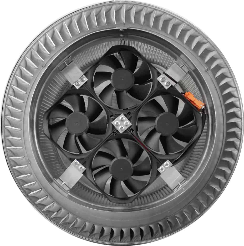 Model ASF-10-C4 | Aura Solar Fan | 10" Diameter | 4" Tall Collar | CFM: 524