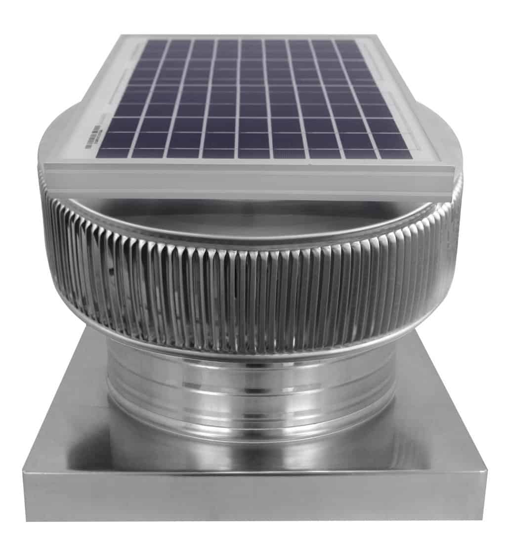 Aura Solar Exhaust Fan 740 CFM | 12" Diameter | 4" Tall Collar  | Curb Mount Flange