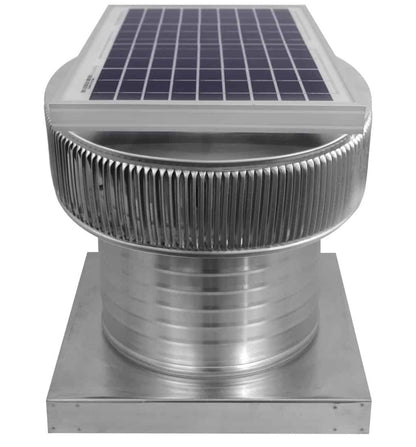 Aura Solar Exhaust Fan 740 CFM | 12" Diameter | 8" Tall Collar  | Curb Mount Flange