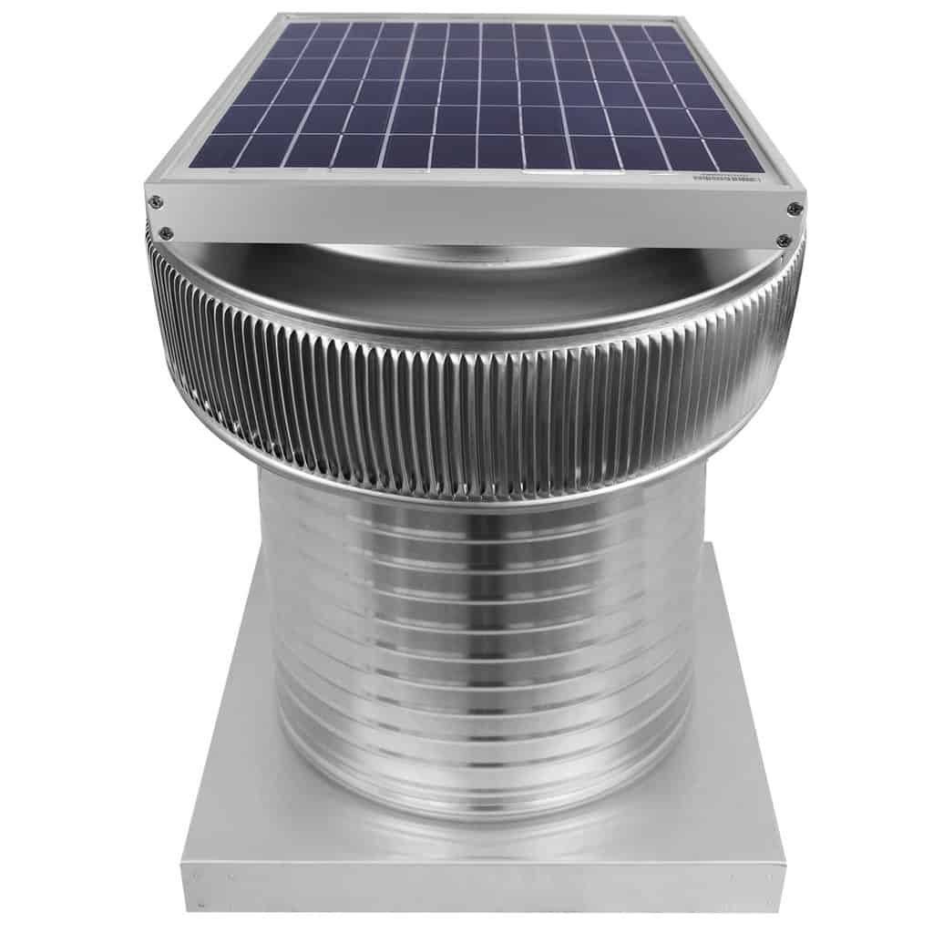 Aura Solar Exhaust Fan 1,007 CFM | 14" Diameter | 12" Tall Collar  | Curb Mount Flange