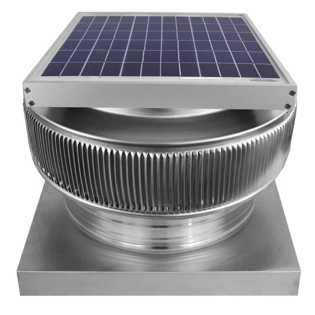 Aura Solar Exhaust Fan 1,007 CFM | 14" Diameter | 4" Tall Collar  | Curb Mount Flange