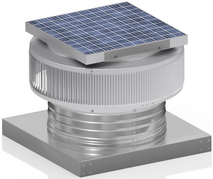 Aura Solar Exhaust Fan 1,007 CFM | 14" Diameter | 4" Tall Collar  | Curb Mount Flange