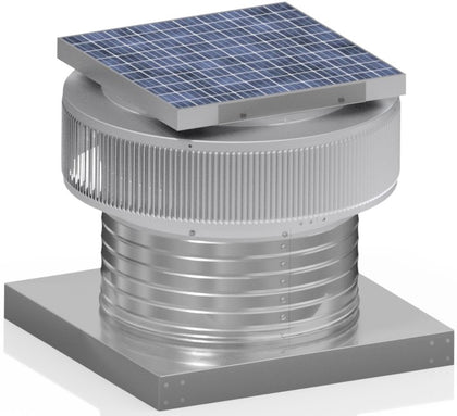 Aura Solar Exhaust Fan 1,007 CFM | 14" Diameter | 6" Tall Collar  | Curb Mount Flange