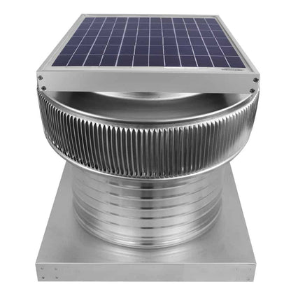 Aura Solar Exhaust Fan 1,007 CFM | 14" Diameter | 8" Tall Collar  | Curb Mount Flange