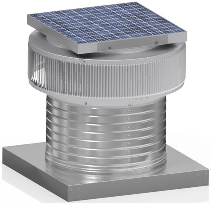 Aura Solar Exhaust Fan 1,007 CFM | 14" Diameter | 8" Tall Collar  | Curb Mount Flange