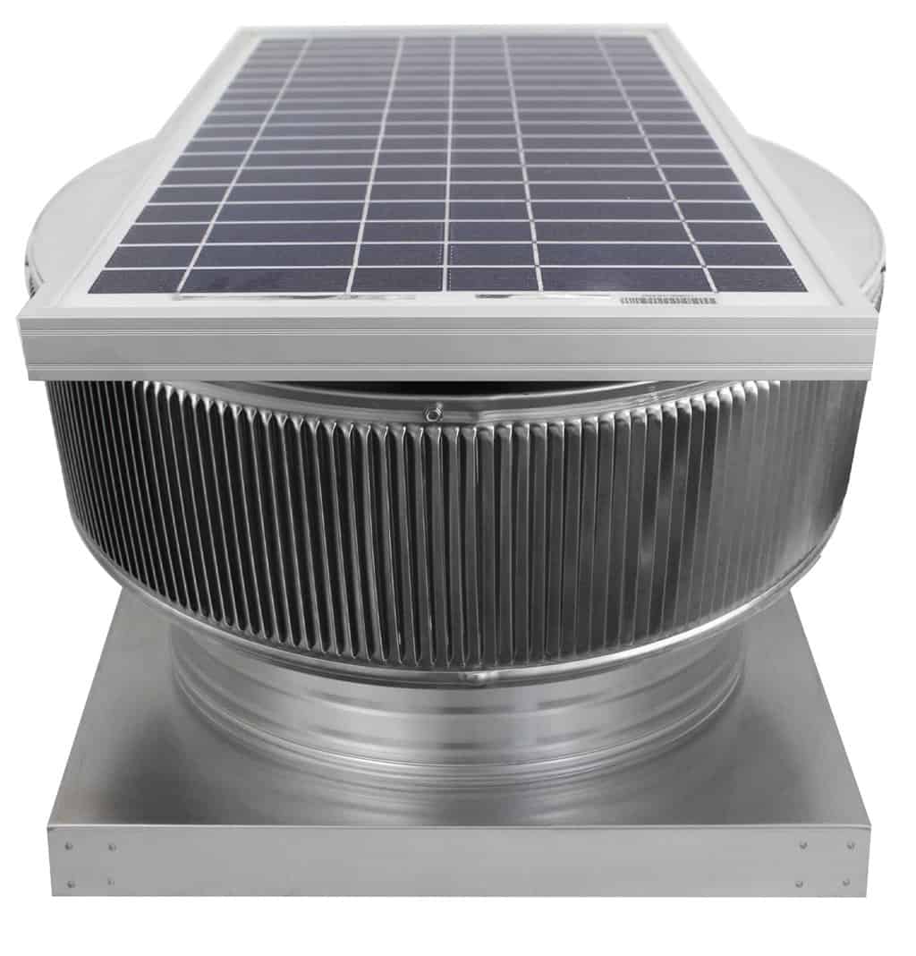 Aura Solar Exhaust Fan 1,375 CFM | 16" Diameter | 4" Tall Collar  | Curb Mount Flange