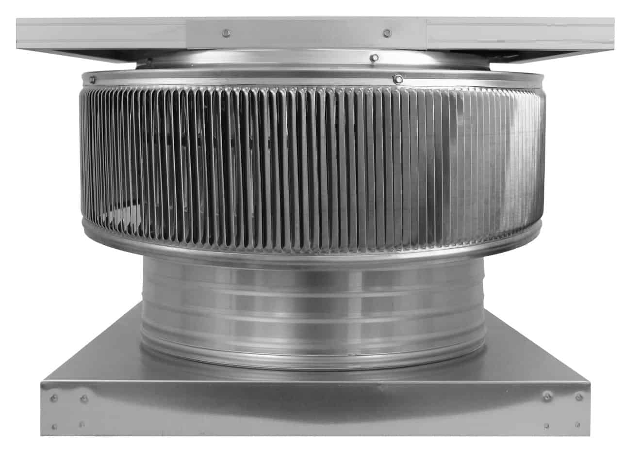 Aura Solar Exhaust Fan 1,375 CFM | 16" Diameter | 4" Tall Collar  | Curb Mount Flange