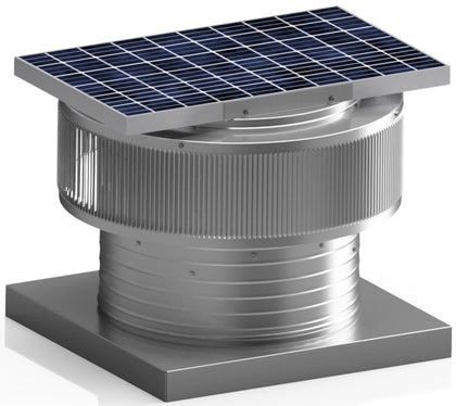 Aura Solar Exhaust Fan 1,375 CFM | 16" Diameter | 4" Tall Collar  | Curb Mount Flange