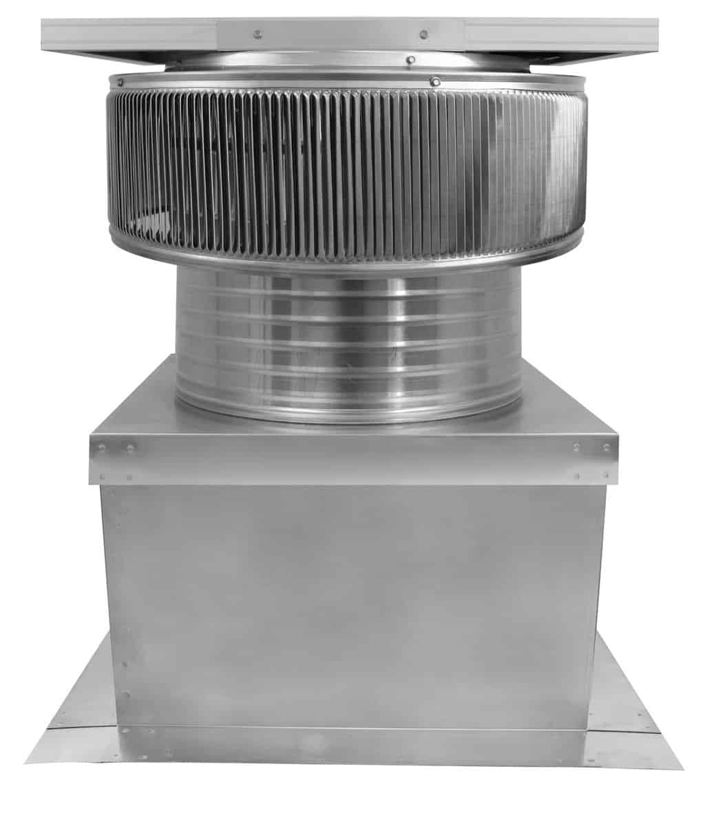 Aura Solar Exhaust Fan 1,375 CFM | 16" Diameter | 6" Tall Collar  | Curb Mount Flange