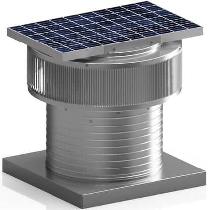 Aura Solar Exhaust Fan 1,375 CFM | 16" Diameter | 8" Tall Collar  | Curb Mount Flange