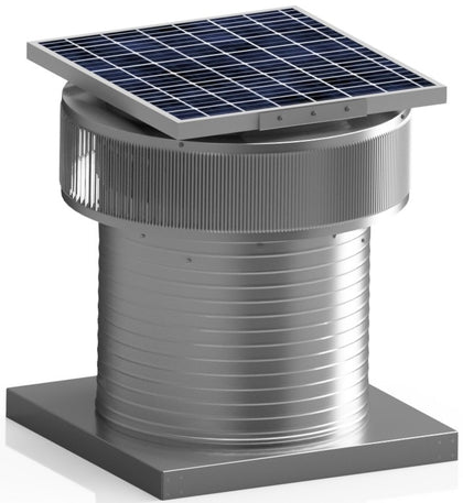 Aura Solar Exhaust Fan 1,740 CFM | 18" Diameter | 12" Tall Collar  | Curb Mount Flange