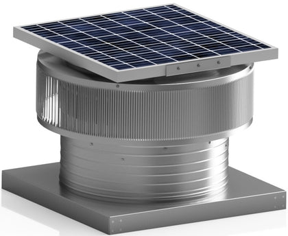 Aura Solar Exhaust Fan 1,740 CFM | 18" Diameter | 4" Tall Collar  | Curb Mount Flange