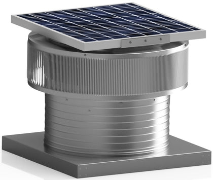 Aura Solar Exhaust Fan 1,740 CFM | 18" Diameter | 6" Tall Collar  | Curb Mount Flange