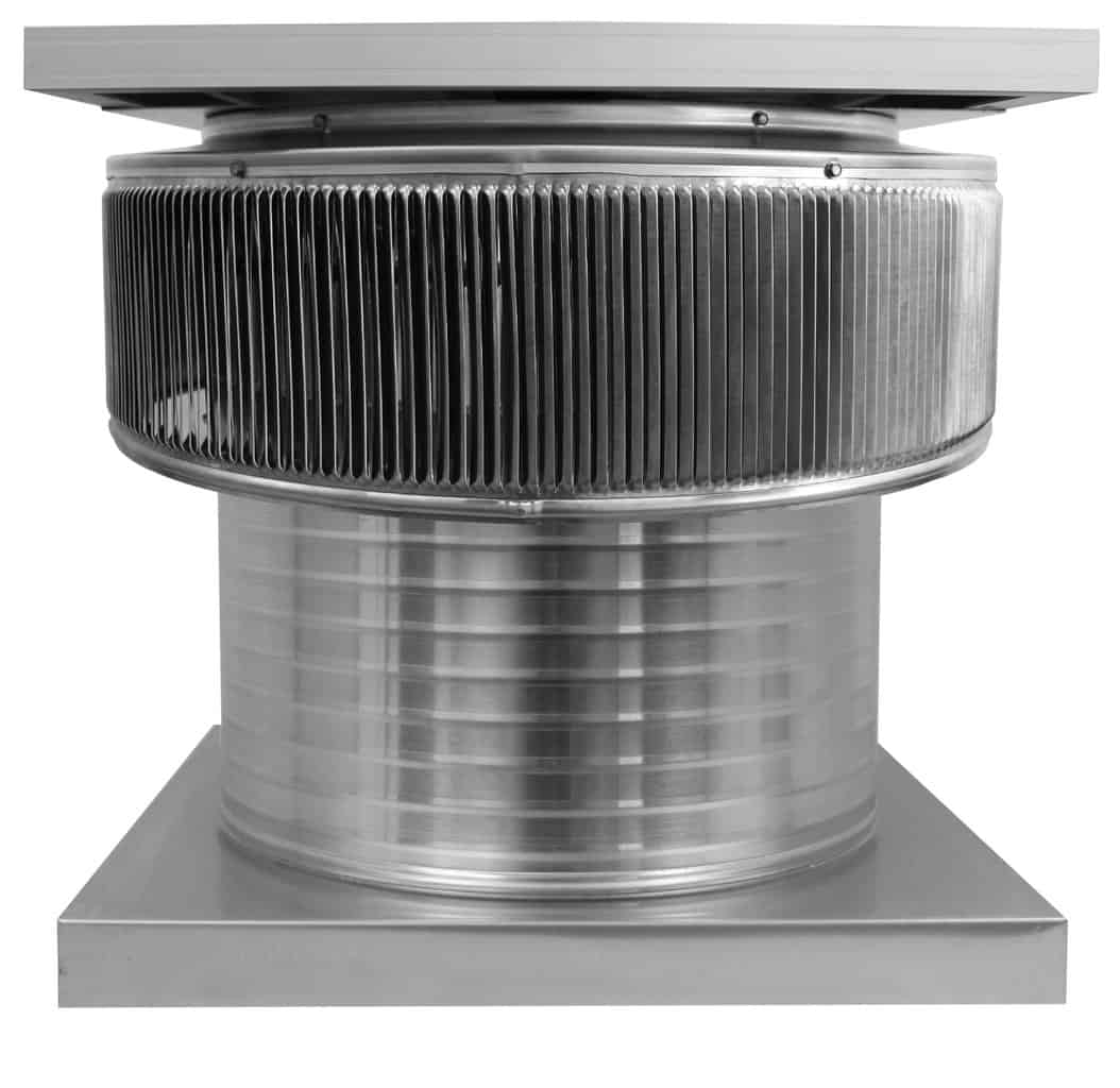 Aura Solar Exhaust Fan 1,740 CFM | 18" Diameter | 8" Tall Collar  | Curb Mount Flange