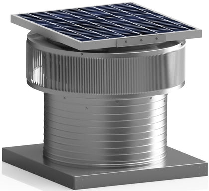 Aura Solar Exhaust Fan 1,740 CFM | 18" Diameter | 8" Tall Collar  | Curb Mount Flange