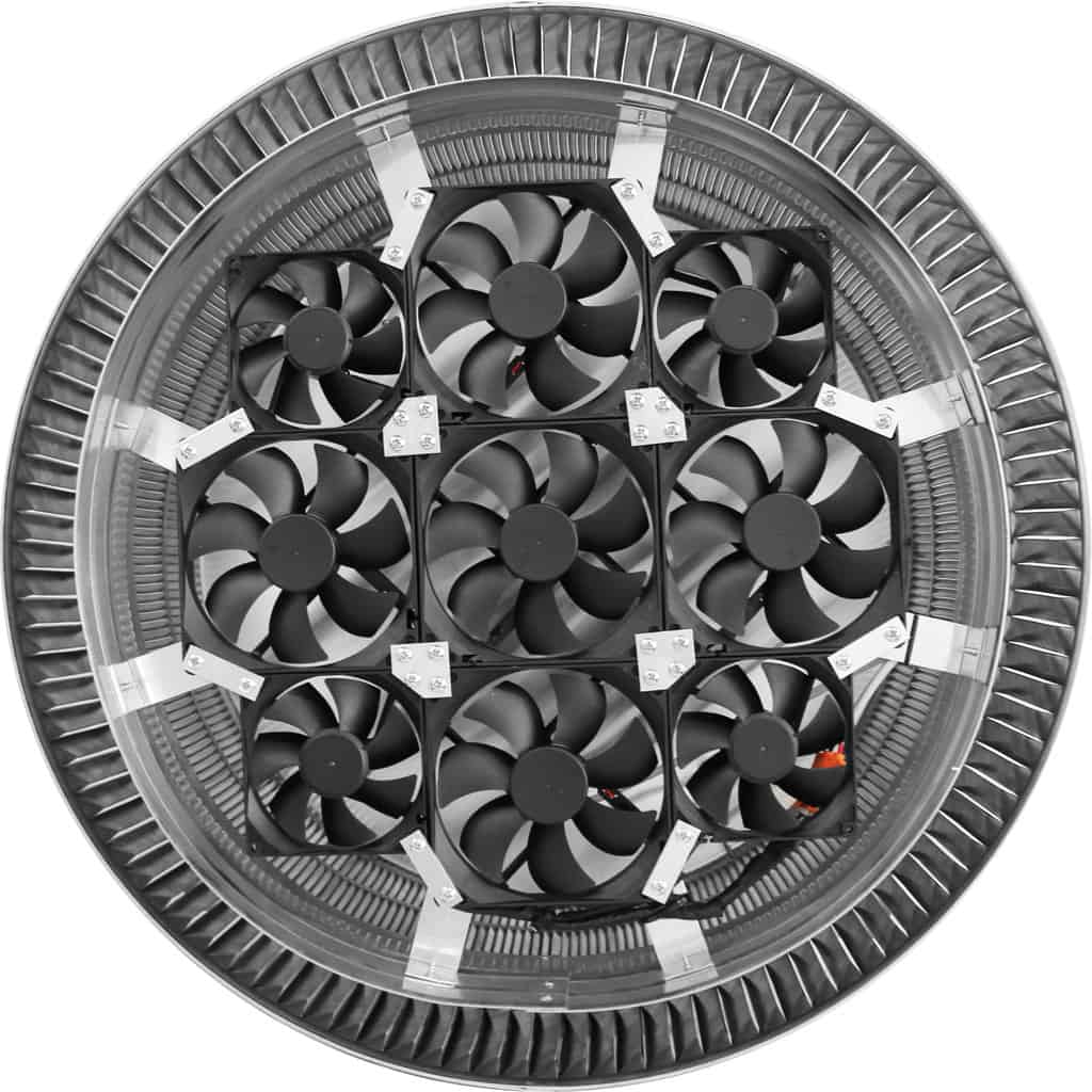 Model ASF-18-C8 | Aura Solar Fan | 18" Diameter | 8" Tall Collar | CFM: 1740