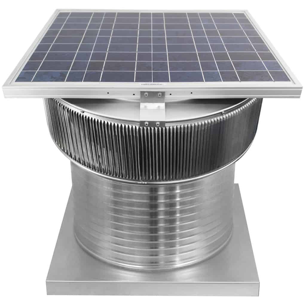 Aura Solar Exhaust Fan 2,029 CFM | 20" Diameter | 12" Tall Collar  | Curb Mount Flange