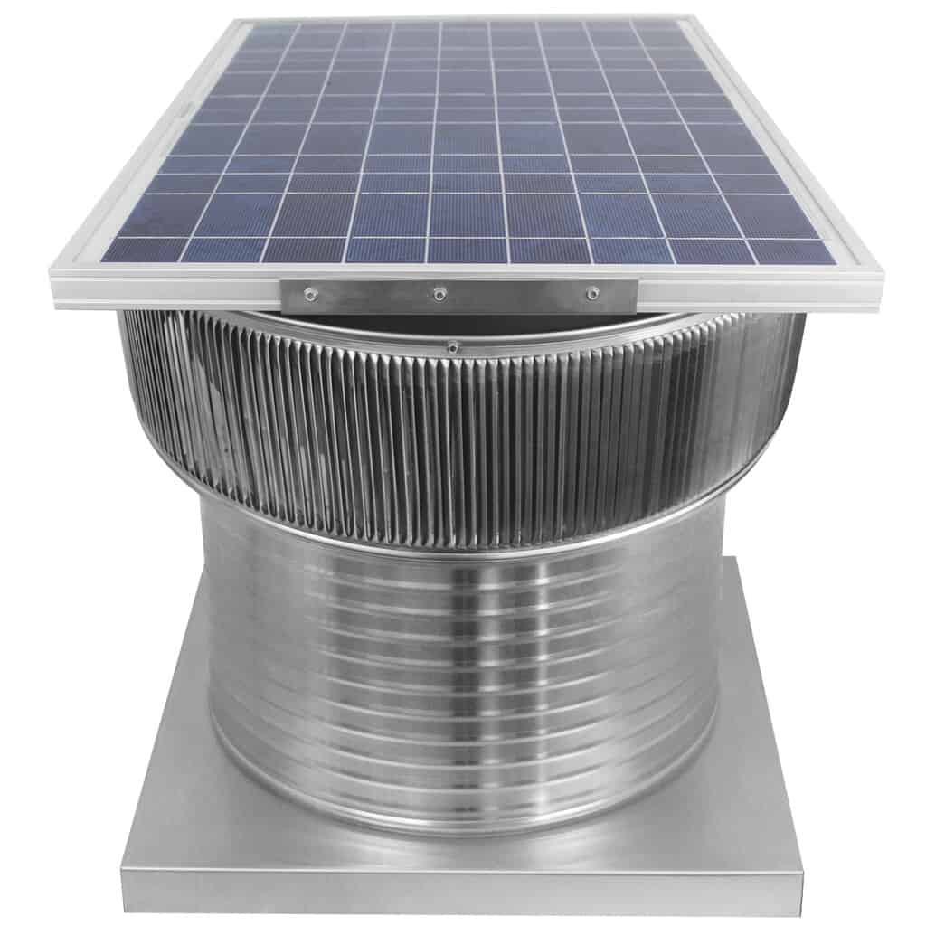 Aura Solar Exhaust Fan 2,029 CFM | 20" Diameter | 12" Tall Collar  | Curb Mount Flange