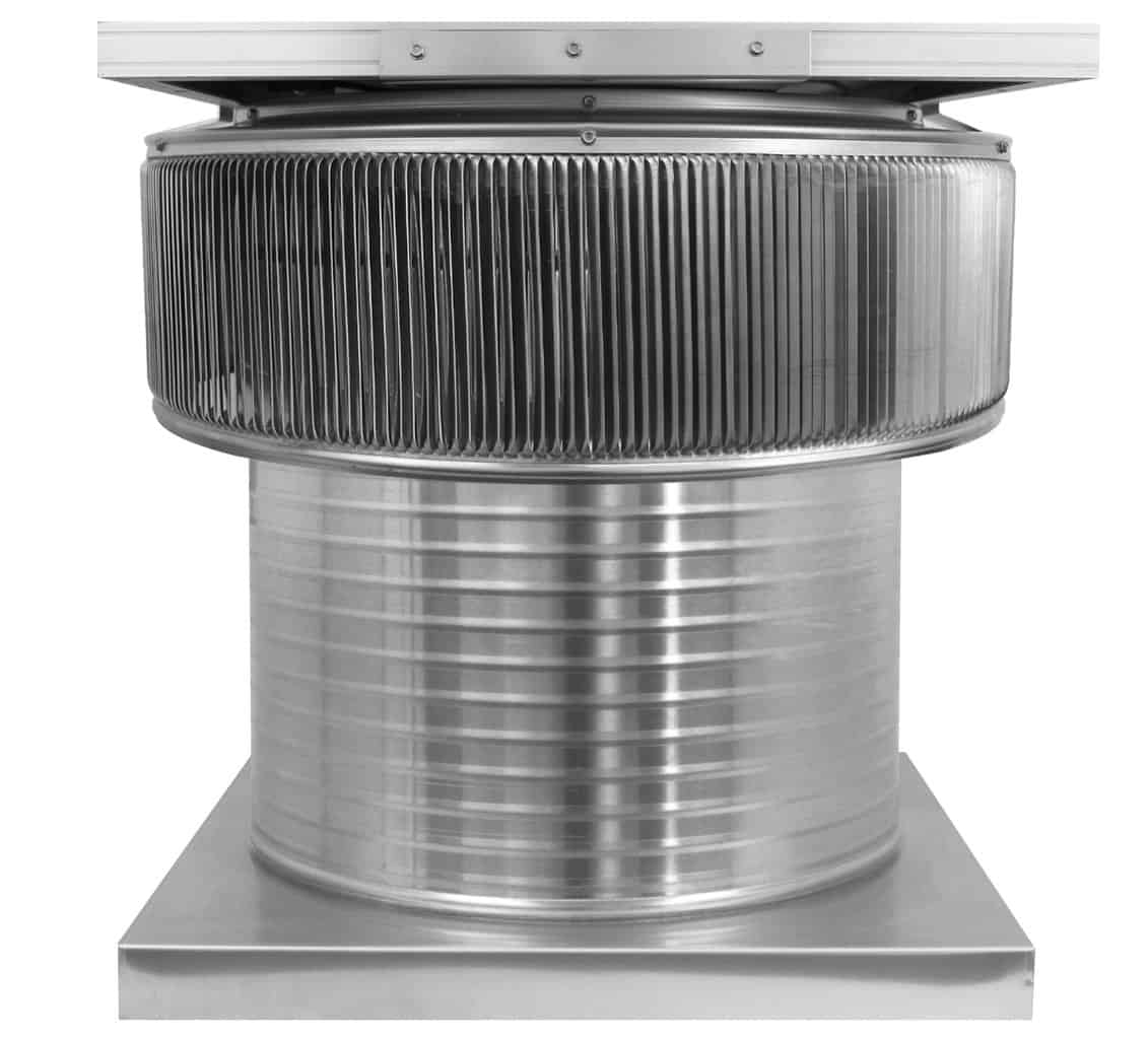 Aura Solar Exhaust Fan 2,029 CFM | 20" Diameter | 12" Tall Collar  | Curb Mount Flange