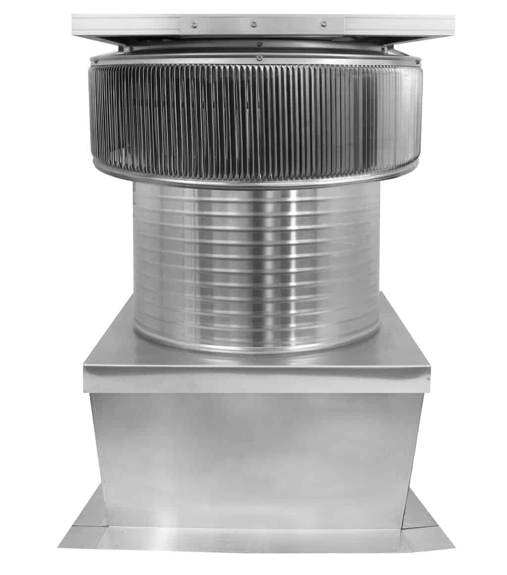 Aura Solar Exhaust Fan 2,029 CFM | 20" Diameter | 12" Tall Collar  | Curb Mount Flange