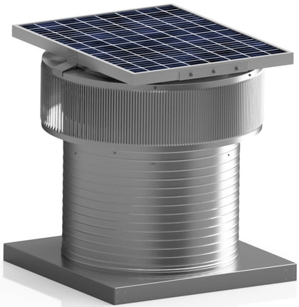 Aura Solar Exhaust Fan 2,029 CFM | 20" Diameter | 12" Tall Collar  | Curb Mount Flange