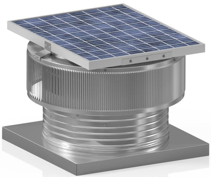 Aura Solar Exhaust Fan 2,029 CFM | 20" Diameter | 4" Tall Collar  | Curb Mount Flange