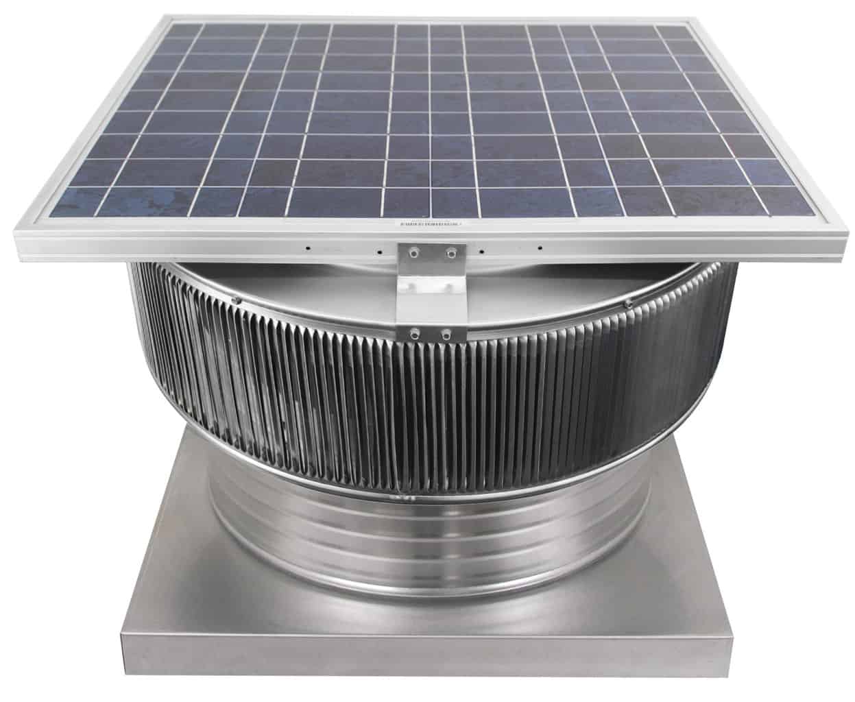 Aura Solar Exhaust Fan 2,029 CFM | 20" Diameter | 6" Tall Collar  | Curb Mount Flange