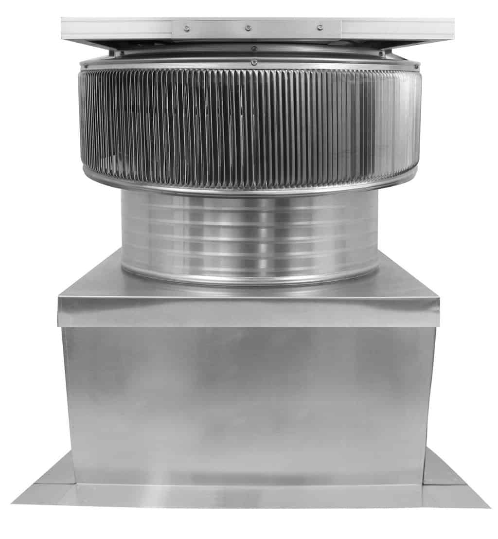 Aura Solar Exhaust Fan 2,029 CFM | 20" Diameter | 6" Tall Collar  | Curb Mount Flange