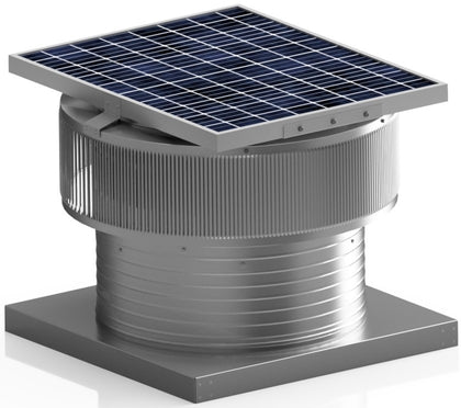 Aura Solar Exhaust Fan 2,029 CFM | 20" Diameter | 6" Tall Collar  | Curb Mount Flange