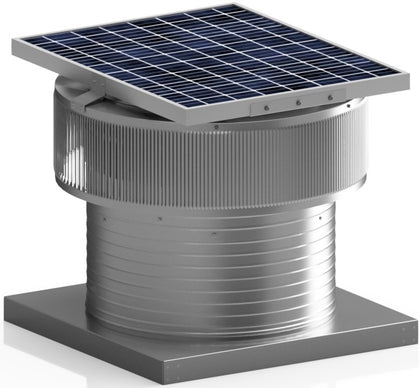 Aura Solar Exhaust Fan 2,029 CFM | 20" Diameter | 8" Tall Collar  | Curb Mount Flange