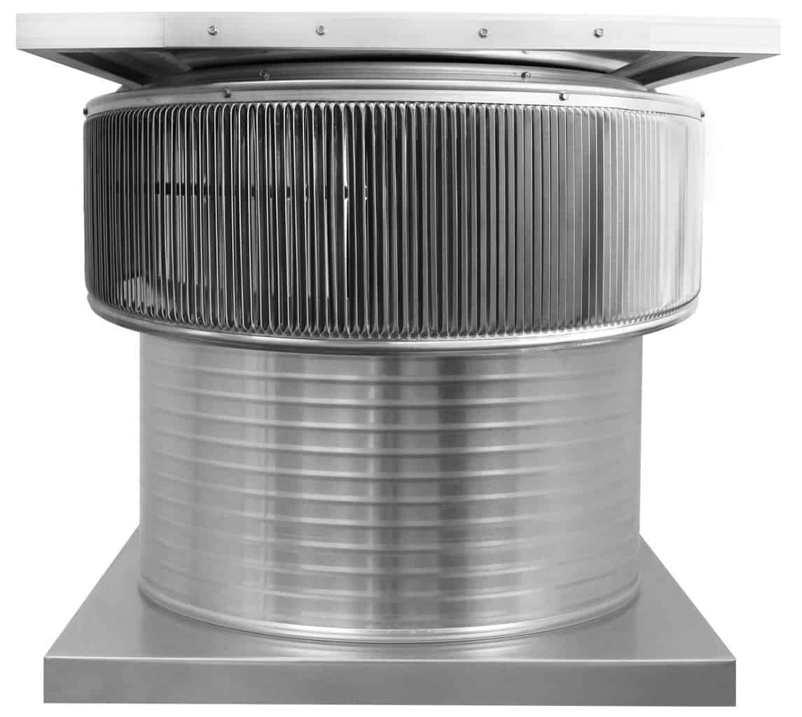 Aura Solar Exhaust Fan 2,971 CFM | 24" Diameter | 12" Tall Collar  | Curb Mount Flange