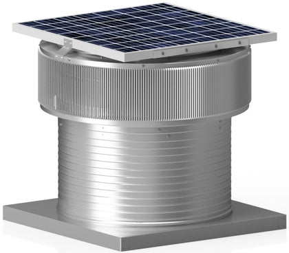 Aura Solar Exhaust Fan 2,971 CFM | 24" Diameter | 12" Tall Collar  | Curb Mount Flange