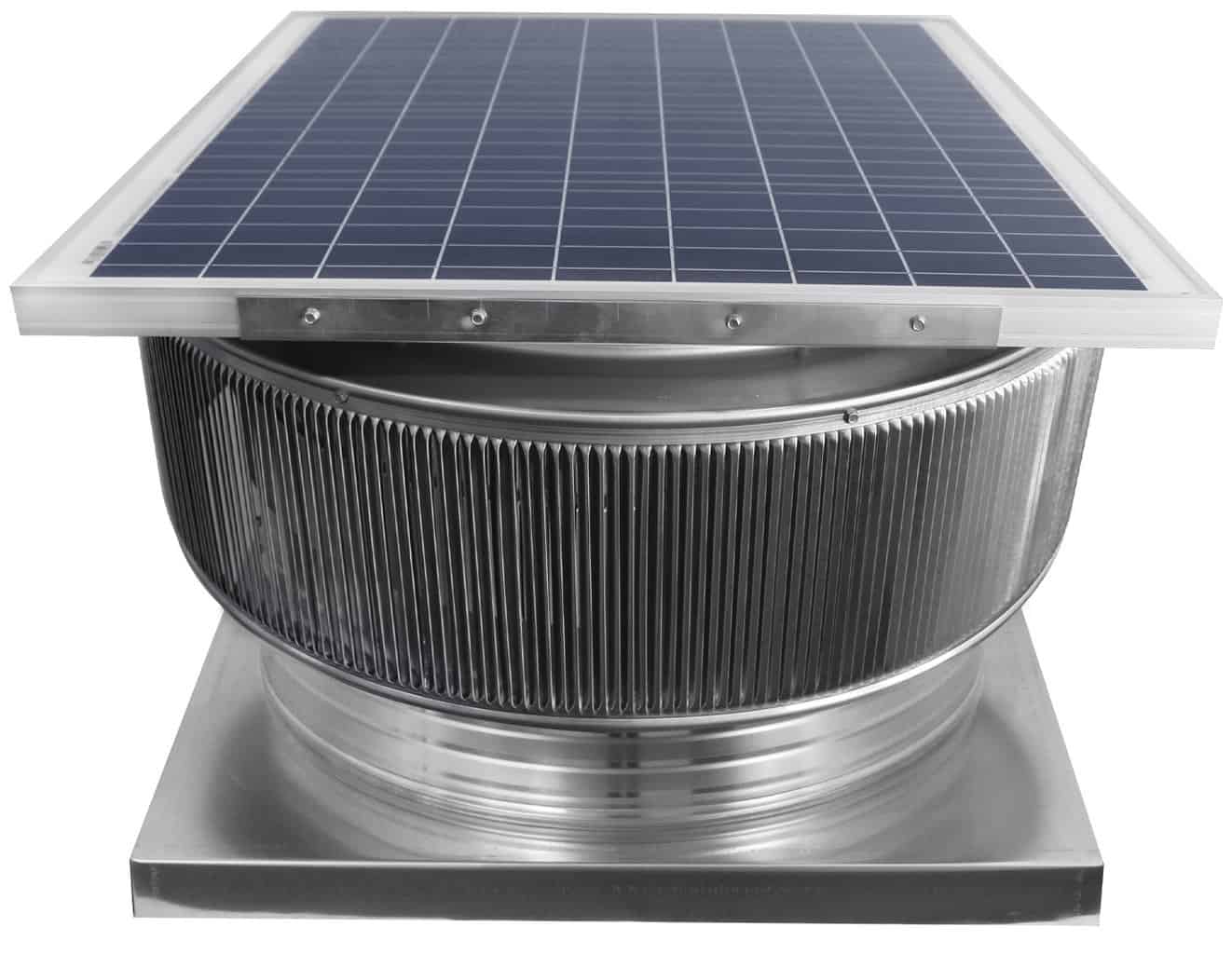 Aura Solar Exhaust Fan 2,971 CFM | 24" Diameter | 4" Tall Collar  | Curb Mount Flange