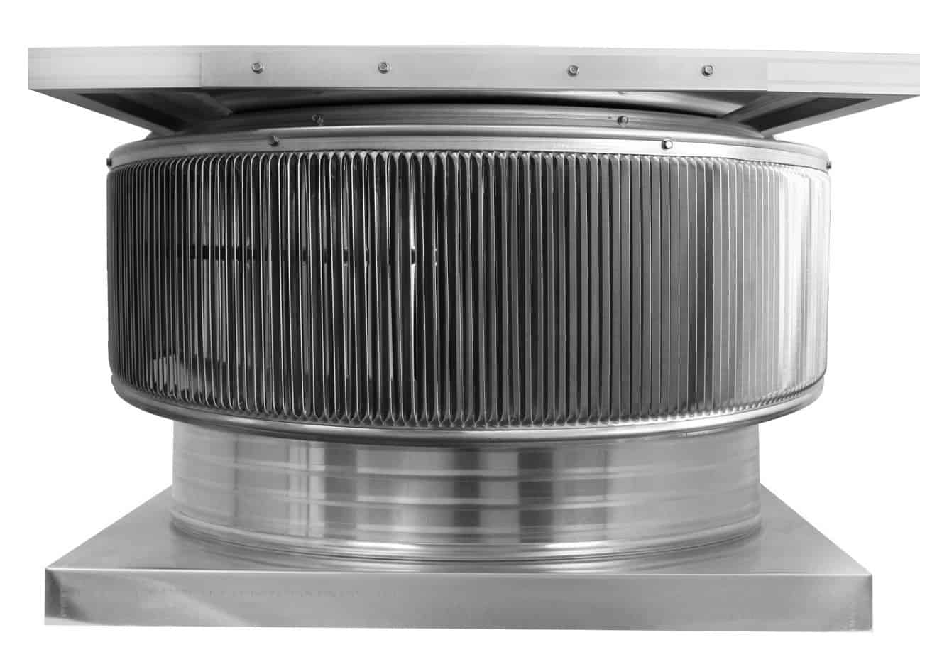 Aura Solar Exhaust Fan 2,971 CFM | 24" Diameter | 4" Tall Collar  | Curb Mount Flange