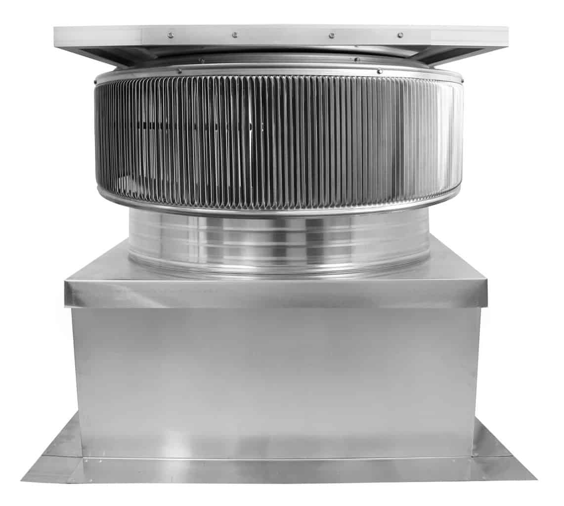 Aura Solar Exhaust Fan 2,971 CFM | 24" Diameter | 4" Tall Collar  | Curb Mount Flange