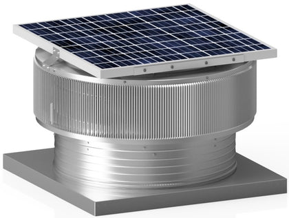 Aura Solar Exhaust Fan 2,971 CFM | 24" Diameter | 4" Tall Collar  | Curb Mount Flange