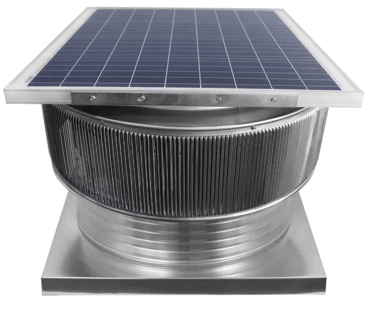 Aura Solar Exhaust Fan 2,971 CFM | 24" Diameter | 6" Tall Collar  | Curb Mount Flange