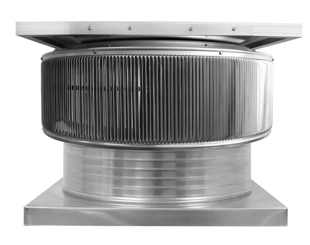 Aura Solar Exhaust Fan 2,971 CFM | 24" Diameter | 6" Tall Collar  | Curb Mount Flange