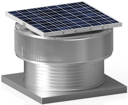 Aura Solar Exhaust Fan 2,971 CFM | 24" Diameter | 6" Tall Collar  | Curb Mount Flange